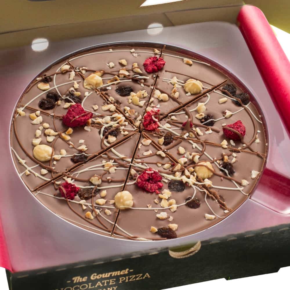 Close up of our 7" Crazy Crunch Chocolate Pizza